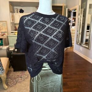 NWT lace Knit Short Sleeve Top